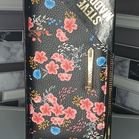 Steve Madden Women's Floral Canvas Tri-fold Design Wallet - NEW - Picture 5 of 16